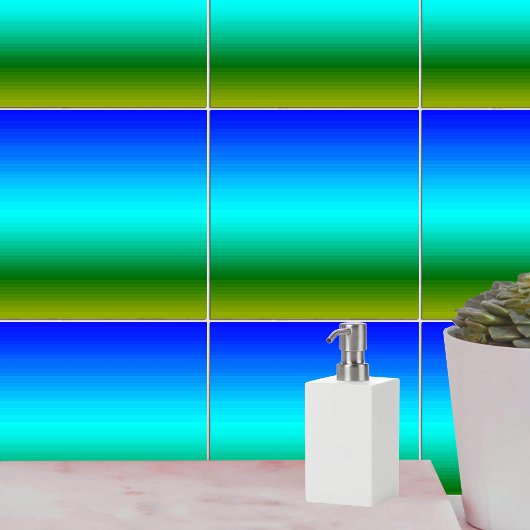 Zee en Sky Blue en Green Gradient Tegeltje