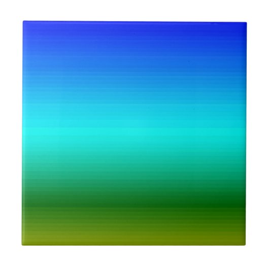 Zee en Sky Blue en Green Gradient Tegeltje (Voorkant)