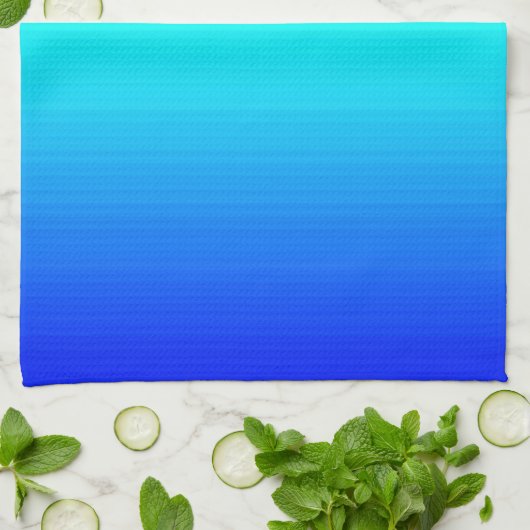 Zee en Sky Blue en Green Gradient Theedoek (Gevouwen)