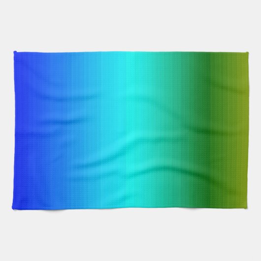 Zee en Sky Blue en Green Gradient Theedoek (Horizontaal)