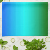 Zee en Sky Blue en Green Gradient Theedoek (Gevouwen)