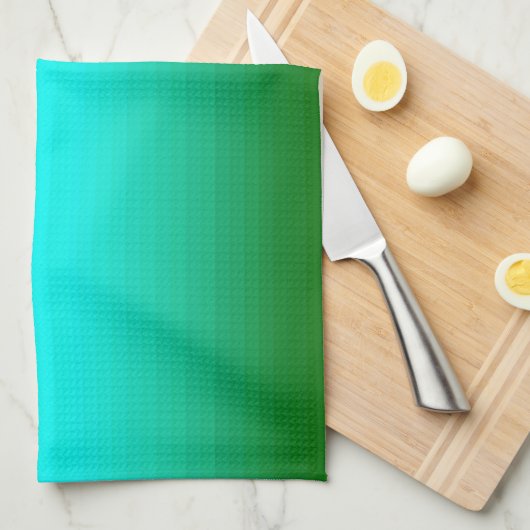 Zee en Sky Blue en Green Gradient Theedoek (Quarter Fold)