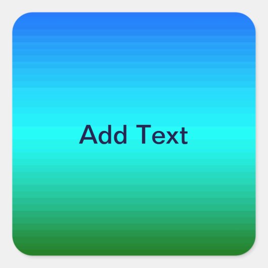 Zee en Sky Blue en Green Gradient Vierkante Sticker (Voorkant)