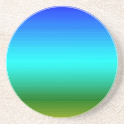 Zee en Sky Blue en Green Gradient Zandsteen Onderzetter (Voorkant)