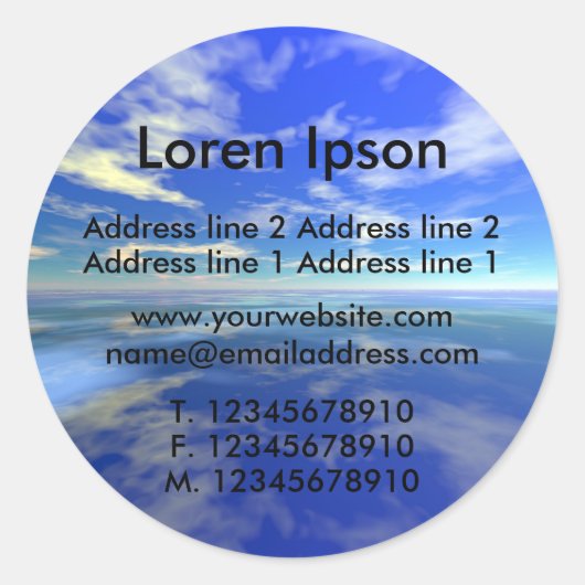 Zee en Sky Business / Profiel Ronde Sticker (Voorkant)