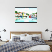 Zee en strand canvas afdruk (Insitu (Slaapkamer))