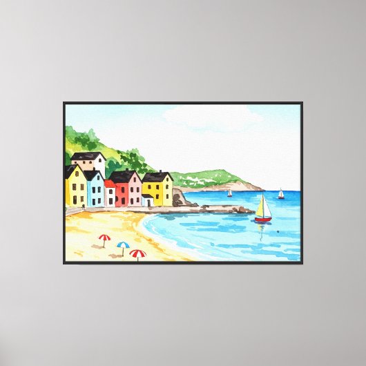 Zee en strand canvas afdruk (Voorkant)