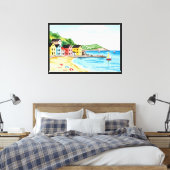 Zee en strand canvas afdruk (Insitu (Slaapkamer))
