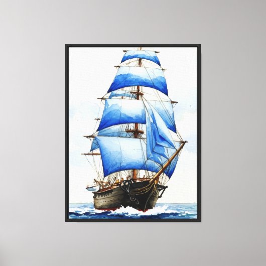 Zee en strand canvas afdruk (Voorkant)
