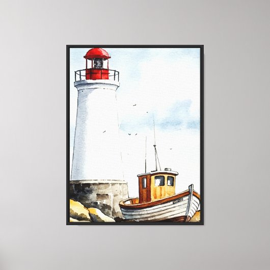 Zee en strand canvas afdruk (Voorkant)