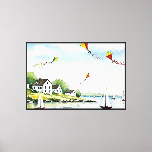 Zee en strand canvas afdruk (Voorkant)