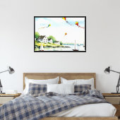 Zee en strand canvas afdruk (Insitu (Slaapkamer))