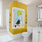 Zee en strand douchegordijn (In situ)