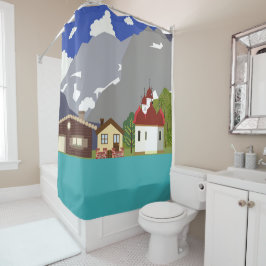 Zee en strand douchegordijn