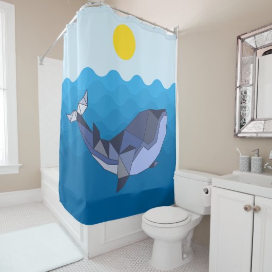 Zee en strand douchegordijn (In situ)