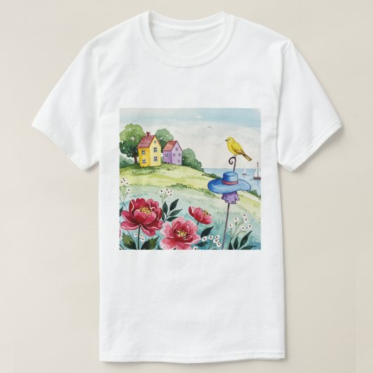Zee en strand t-shirt (Design voorkant)
