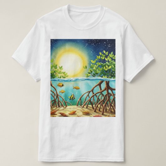 Zee en strand t-shirt (Design voorkant)
