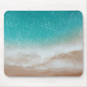 Zee en strand van boven koele abstracte kunst muismat
