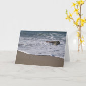 Zee en strand Wenskaart Kaart (Gele Bloem)