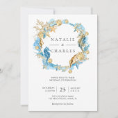 Zee en Strand Zomer Bruiloft Uitnodiging (Voorkant)