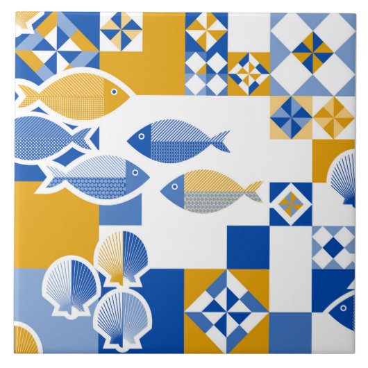 Zee en tegels tegeltje (Voorkant)