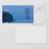 Zee en vuurtoren bij de Visitekaartjes van Nacht (Voorkant / Achterkant)