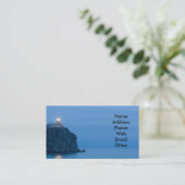 Zee en vuurtoren bij de Visitekaartjes van Nacht (Staand voorkant)