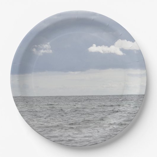 Zee en wolken papieren bordje (Voorkant)