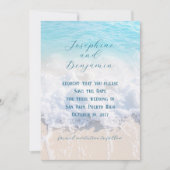 Zee en zand achtergrond bruiloft save the date (Voorkant)