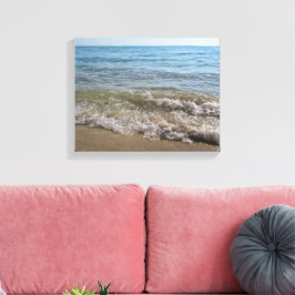 Zee- en zand-band golven canvas afdruk