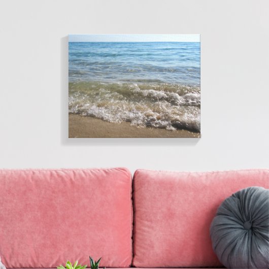 Zee- en zand-band golven canvas afdruk (Insitu (Woonkamer))