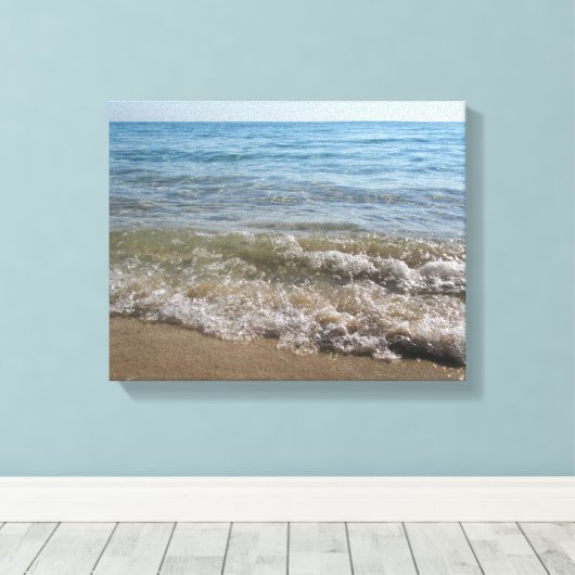 Zee- en zand-band golven canvas afdruk (Insitu (Houten vloer))