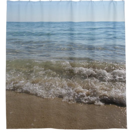 Zee- en zand-band golven douchegordijn (Voorkant)