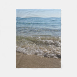 Zee- en zand-band golven fleece deken