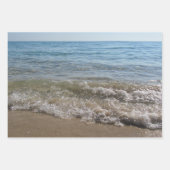 Zee- en zand-band golven inpakpapier vel (Voorkant 3)