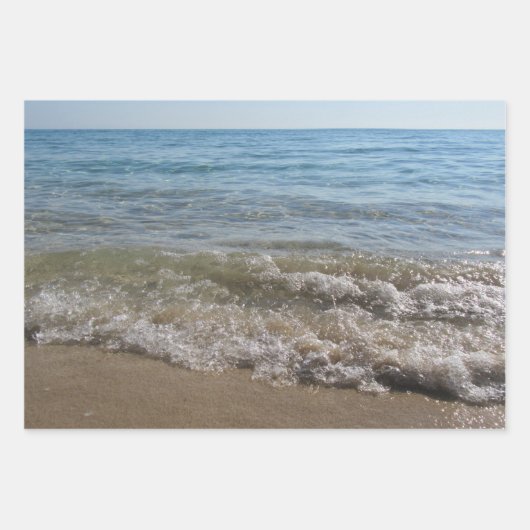 Zee- en zand-band golven inpakpapier vel (Voorkant 2)