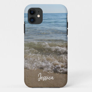 Zee- en Zand Beach Waves Persoonlijke naam Case-Mate iPhone Case