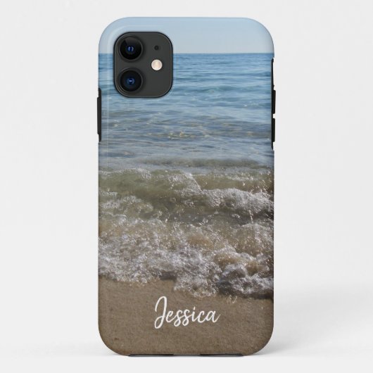 Zee- en Zand Beach Waves Persoonlijke naam Case-Mate iPhone Case (Achterkant)
