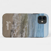 Zee- en Zand Beach Waves Persoonlijke naam Case-Mate iPhone Case (Achterkant (horizontaal))