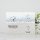 Zee- en zand-bruiloft-programma (Staand voorkant)