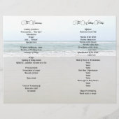 Zee- en zand-bruiloft-programma (Achterkant)