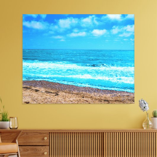 Zee en zand canvas afdruk (Insitu (Woonkamer))