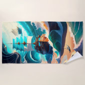 Zee en zand Tall schepen 2 Strandlaken (Voorkant)