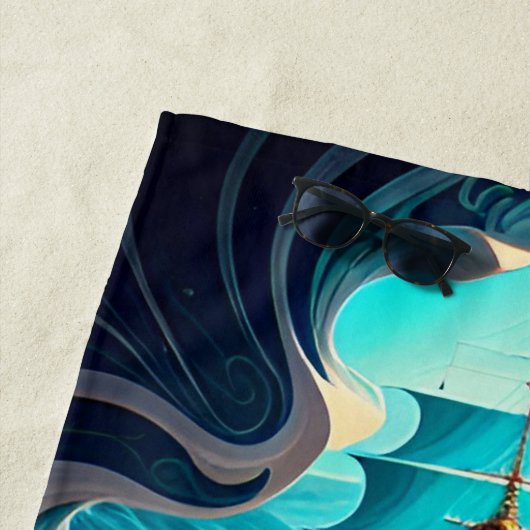 Zee en zand Tall schepen 2 Strandlaken (In situ)