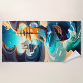 Zee- en zand-Tall-schepen Strandlaken (Voorkant)