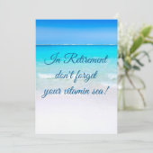 Zee en zand van de prijsopgave bij pensionering kaart (Staand voorkant)