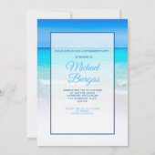 Zee en zand van de prijsopgave bij pensionering kaart (Achterkant)