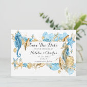 Zee en zomervakantie sparen de Datum Save The Date (Staand voorkant)