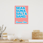 Zee en zon, zout en zand, zomertijd poster (Keuken)