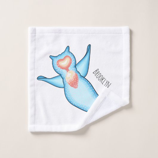 Zee engel cartoon illustratie bad handdoek (Wasdoekje)